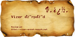 Vizer Árpád névjegykártya