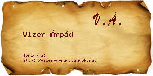 Vizer Árpád névjegykártya